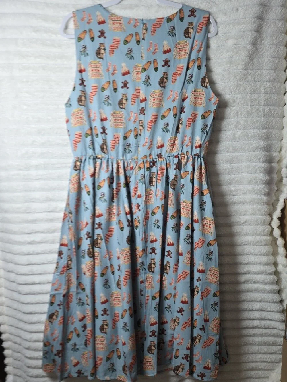 0671 Tulip B Light Blue Printed Sleeveless Dress - Picture 4 of 5